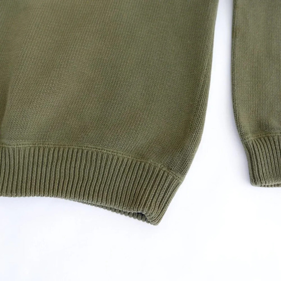 Vintage Y2K Tommy Hilfiger Olive Green  Crewneck Knit Sweater Size Medium - Picture 11 of 13